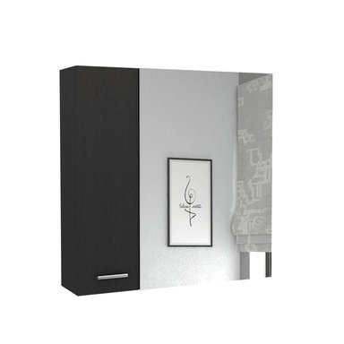 MUEBLE BAÑO FMFURNITURE BOTIQUIN 2 PUERTAS CON ESPEJO FM 002N NEGRO - 1