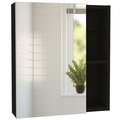 MUEBLE BAÑO FMFURNITURE BOTIQUIN CON ESPEJO 1 PUERTA FM 017N NEGRO - 1