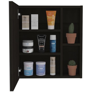 MUEBLE BAÑO FMFURNITURE BOTIQUIN CON ESPEJO 1 PUERTA FM 017N NEGRO - 3