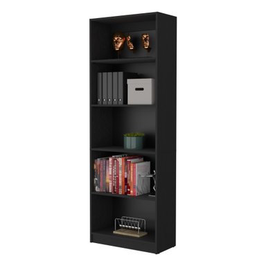 LIBRERO ESTANTE 5 REPISAS MELAMINA FM-019N NEGRO - 2