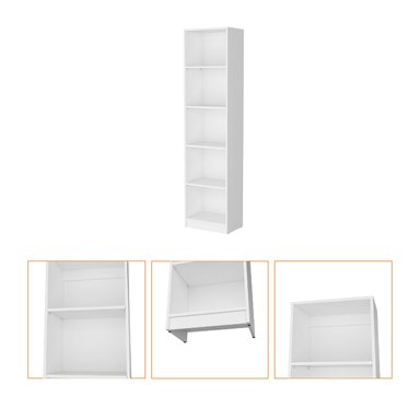 LIBRERO ESTANTE 5 REPISAS MELAMINA FM-018B BLANCO - 3