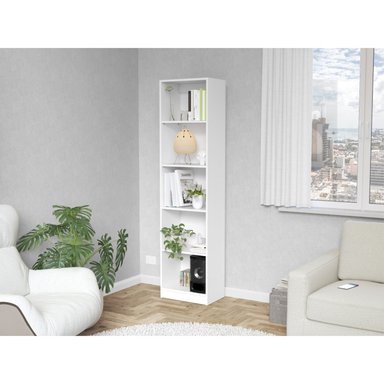 LIBRERO ESTANTE 5 REPISAS MELAMINA FM-018B BLANCO - 4