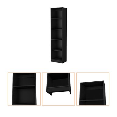 LIBRERO ESTANTE 5 REPISAS MELAMINA FM-018N NEGRO - 3
