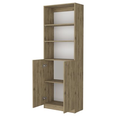 LIBRERO ESTANTE 2 PUERTAS MELAMINA FM-020C CAFE CLARO - 2