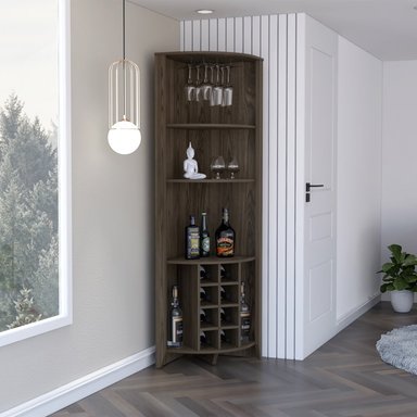 BAR FMFURNITURE ESQUINERO 8 BOTELLEROS Y PORTACOPAS FM 002O CAFE - 5