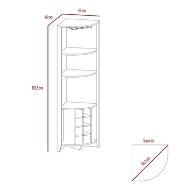 BAR FMFURNITURE ESQUINERO 8 BOTELLEROS Y PORTACOPAS FM 002O CAFE - 6