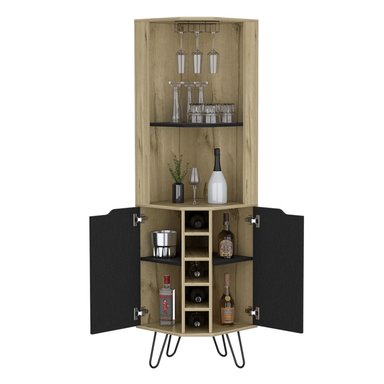BAR FMFURNITURE ESQUINERO 5 BOTELLEROS 2 PUERTAS FM 008C CAFE CLARO - 3