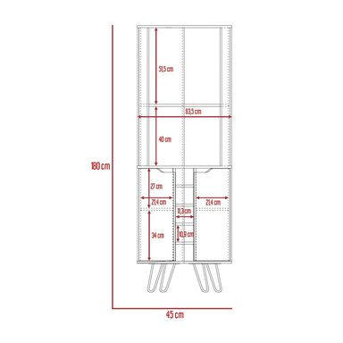 BAR FMFURNITURE ESQUINERO 5 BOTELLEROS 2 PUERTAS FM 008C CAFE CLARO - 7