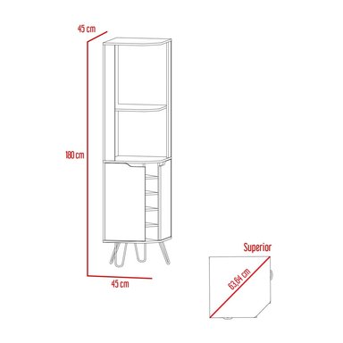 BAR FMFURNITURE ESQUINERO 5 BOTELLEROS 2 PUERTAS FM 008C CAFE CLARO - 8