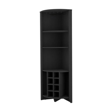 BAR FMFURNITURE ESQUINERO 8 BOTELLEROS Y PORTACOPAS FM 002N NEGRO - 1