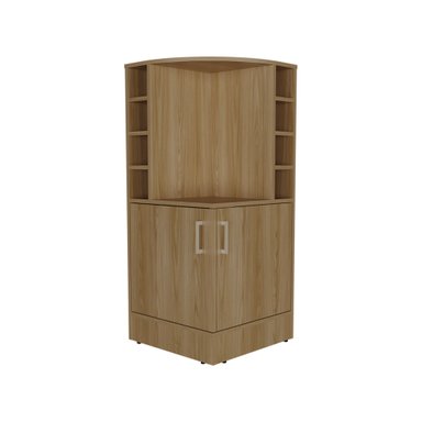 BAR FMFURNITURE ESQUINERO 2 PUERTAS Y PORTA BOTELLAS FM 015C CAFÉ CLARO - 1