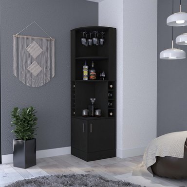 BAR FMFURNITURE ESQUINERO 8 BOTELLEROS Y PORTACOPAS FM 001C CAFE - 5