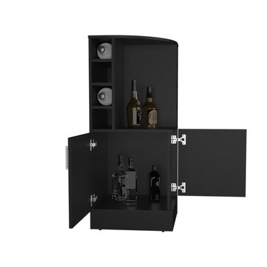 BAR FMFURNITURE ESQUINERO 2 PUERTAS Y PORTA BOTELLAS FM 015N NEGRO - 4