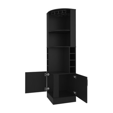 BAR FMFURNITURE ESQUINERO SOPORTE COPAS FM 001N NEGRO - 2