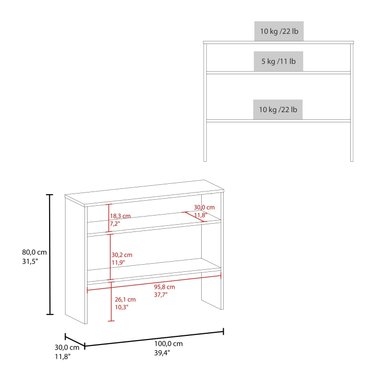 ARRIMO FMFURNITURE MUEBLE 2 REPISAS 80X100X30 CM FM 001N NEGRO - 4