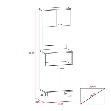 MUEBLE MICROONDAS 4 PUERTAS FM-011B BLANCO - 8