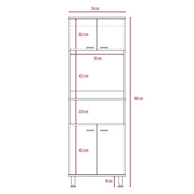 MUEBLE MICROONDAS 4 PUERTAS FM-011B BLANCO - 9