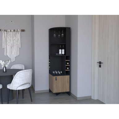 BAR ESQUINERO 8 BOTELLEROS Y PORTACOPAS FM-011N - NEGRO - 5