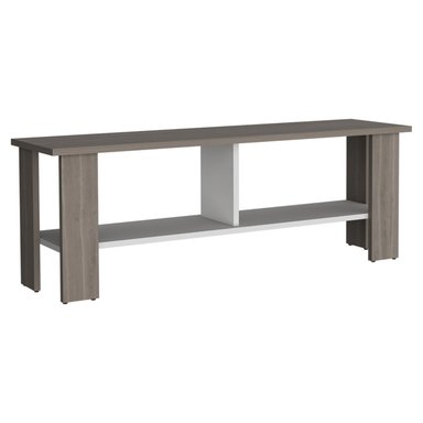 RACK TV 50' CON 2 REPISAS FM-031B BEIGE Y BLANCO - 1