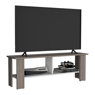RACK TV 50' CON 2 REPISAS FM-031B BEIGE Y BLANCO - 4