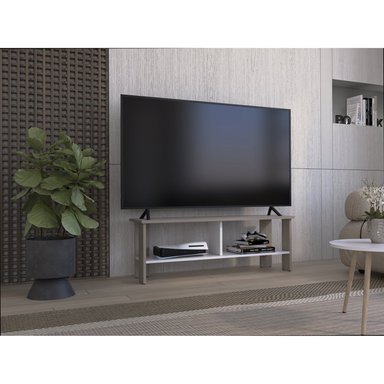 RACK TV 50' CON 2 REPISAS FM-031B BEIGE Y BLANCO - 5