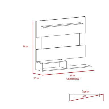 PANEL TV  55' 120X150X31,5 CM FM-001O - CAFE OSCURO - 6