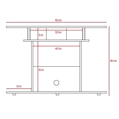 RACK TV 40' CON VARIAS REPISAS FM-028W - NEGRO - 7