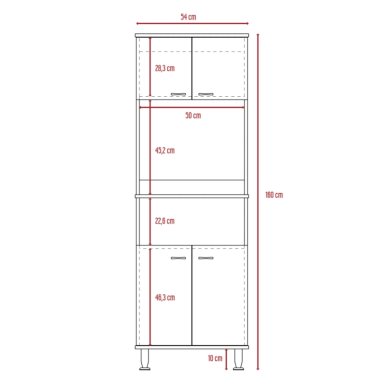 MUEBLE MICROONDAS 4 PUERTAS FM-011C CAFÉ CLARO Y BLANCO - 7