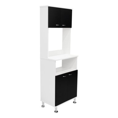 MUEBLE COCINA FMFURNITURE MICROONAD 4 PUERTAS FM-011B BLANCO Y NEGRO - 1
