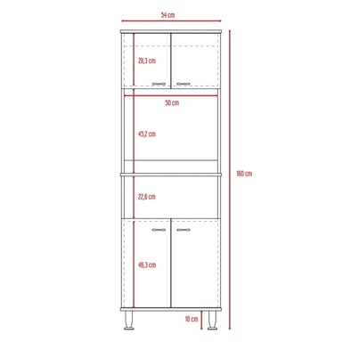 MUEBLE COCINA FMFURNITURE MICROONAD 4 PUERTAS FM-011B BLANCO Y NEGRO - 3