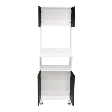 MUEBLE COCINA FMFURNITURE MICROONAD 4 PUERTAS FM-011B BLANCO Y NEGRO - 4