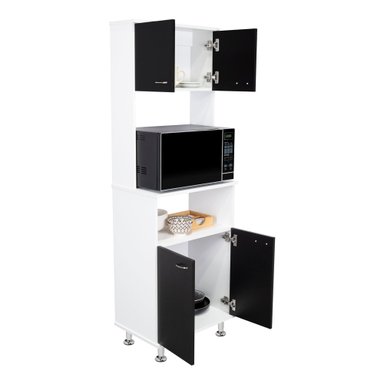 MUEBLE COCINA FMFURNITURE MICROONAD 4 PUERTAS FM-011B BLANCO Y NEGRO - 6