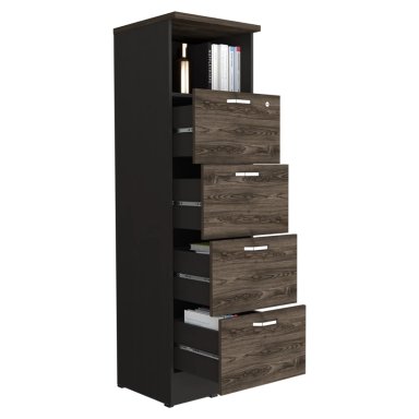 CAJONERA 161,6X47,5X45 CM FM-004N NEGRO Y CAFÉ OSCURO - 4