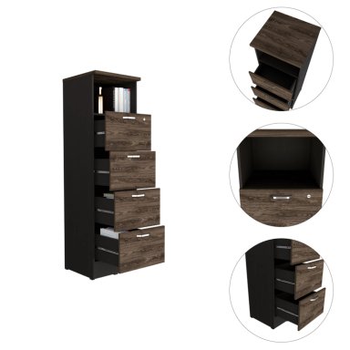 CAJONERA 161,6X47,5X45 CM FM-004N NEGRO Y CAFÉ OSCURO - 6
