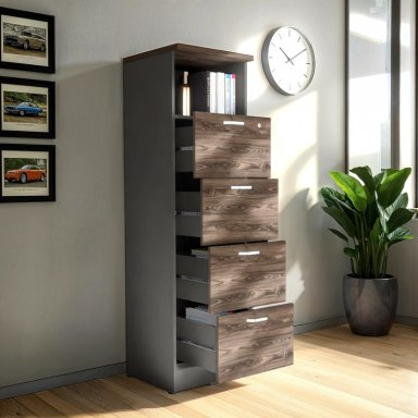 CAJONERA 161,6X47,5X45 CM FM-004N NEGRO Y CAFÉ OSCURO - 7