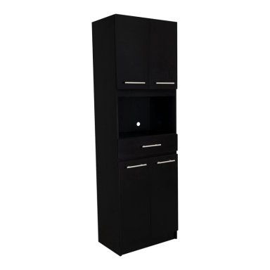 MUEBLE MICROONDAS 4 PUERTAS 1 CAJON FM-003N NEGRO - 1
