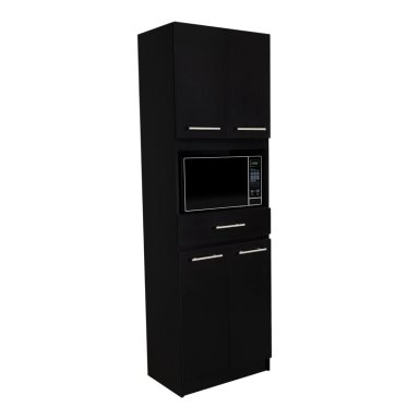 MUEBLE MICROONDAS 4 PUERTAS 1 CAJON FM-003N NEGRO - 2