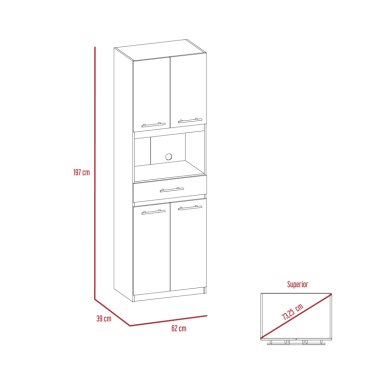 MUEBLE MICROONDAS 4 PUERTAS 1 CAJON FM-003N NEGRO - 3