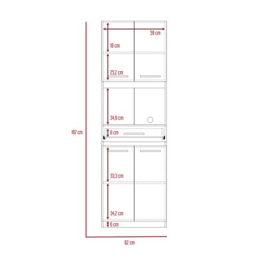 MUEBLE MICROONDAS 4 PUERTAS 1 CAJON FM-003N NEGRO - 4