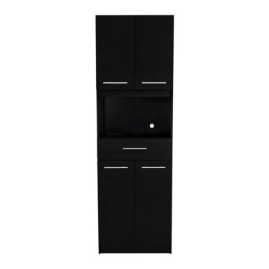 MUEBLE MICROONDAS 4 PUERTAS 1 CAJON FM-003N NEGRO - 6