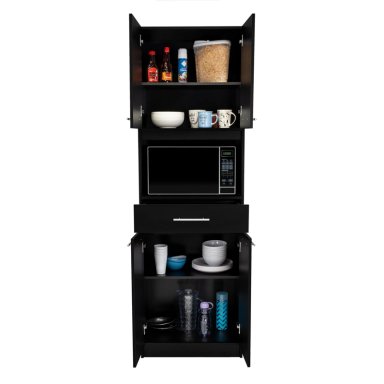 MUEBLE MICROONDAS 4 PUERTAS 1 CAJON FM-003N NEGRO - 7