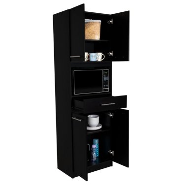 MUEBLE MICROONDAS 4 PUERTAS 1 CAJON FM-003N NEGRO - 8