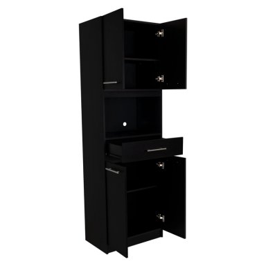 MUEBLE MICROONDAS 4 PUERTAS 1 CAJON FM-003N NEGRO - 11