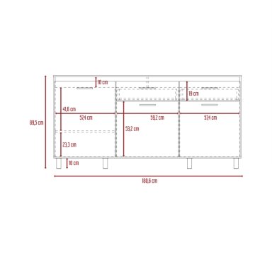 MUEBLE BASE DE COCINA 3 PUERTAS 2 CAJONES FM-003C CAFÉ CLARO - 3