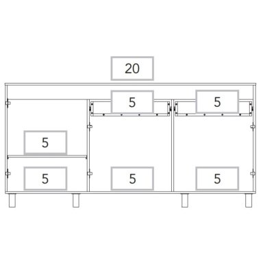 MUEBLE BASE DE COCINA 3 PUERTAS 2 CAJONES FM-003C CAFÉ CLARO - 4
