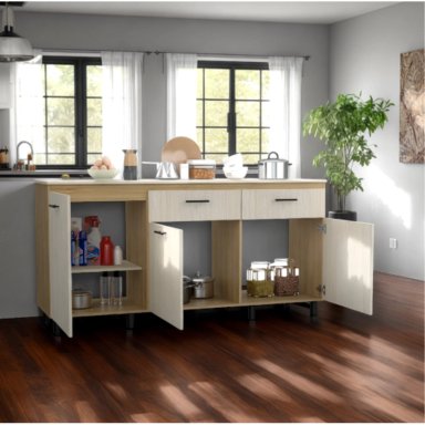 MUEBLE BASE DE COCINA 3 PUERTAS 2 CAJONES FM-003C CAFÉ CLARO - 9