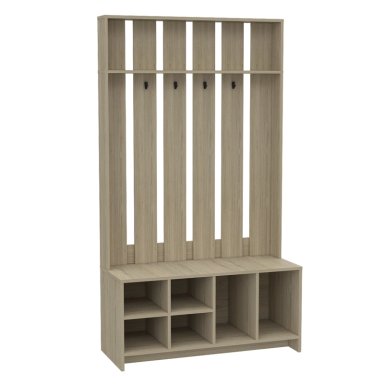 MUEBLE RECIBIDOR 7 REPISAS FM-001C CAFÉ CLARO - 1