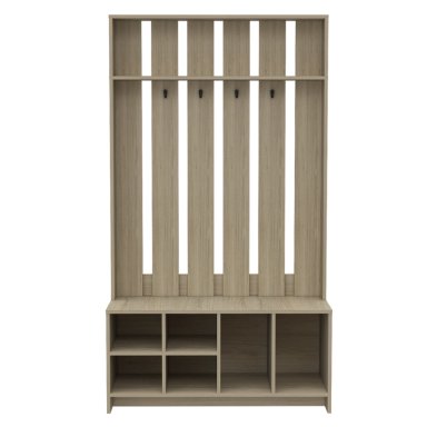 MUEBLE RECIBIDOR 7 REPISAS FM-001C CAFÉ CLARO - 2