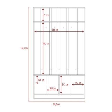 MUEBLE RECIBIDOR 7 REPISAS FM-001C CAFÉ CLARO - 7