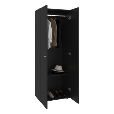 CLOSET COLGADOR 2 PUERTAS 170X60X40,2 CM EN COLOR NEGRO - 4